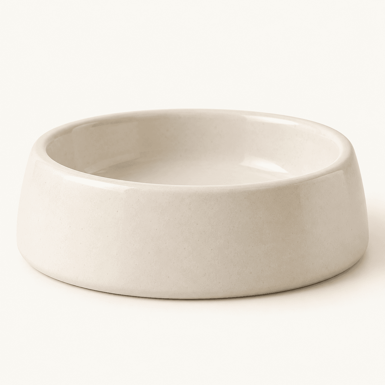 Ivory ceramic pet dinner bowl
