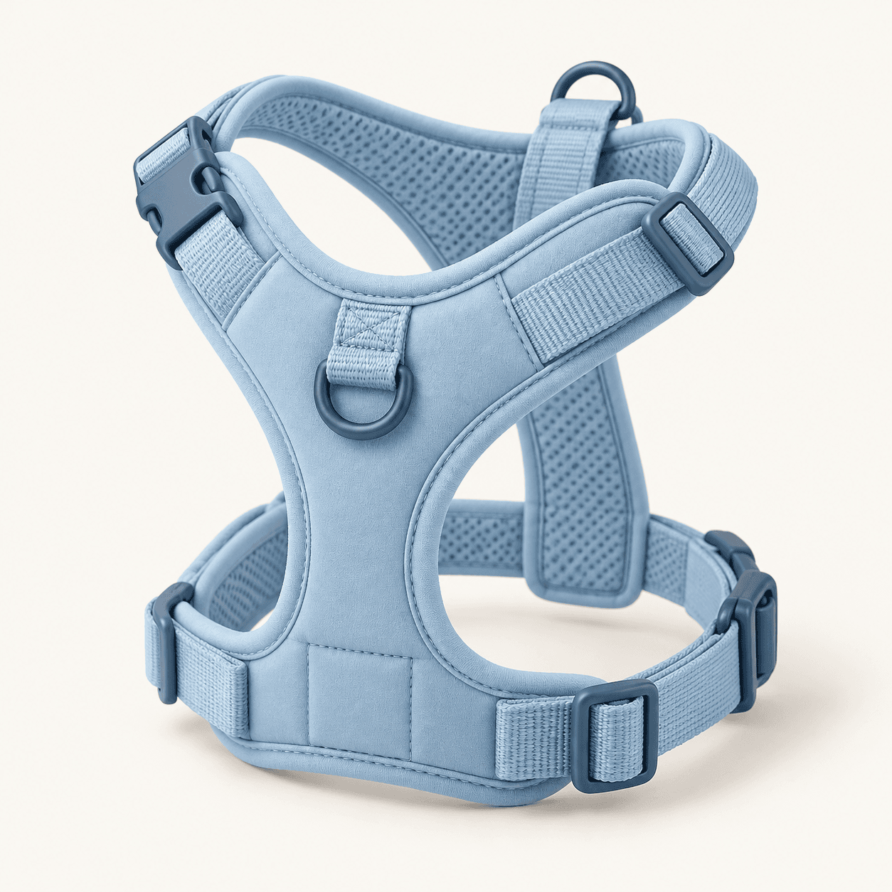 Powder blue padded walking harness