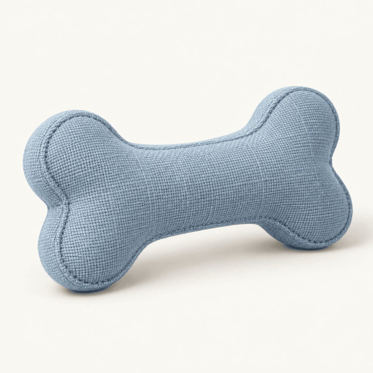 Dusty blue fabric bone chew toy