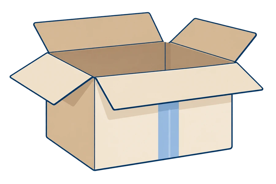 An open delivery box with pet balls, chew toys, a rope knot, a toy mouse, a flying disc and a little fish floating out.